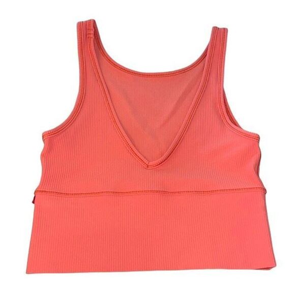 Lululemon Power Pivot Ribbed Tank Sports Bra‎ Coral Size 6 - Picture 2 of 7
